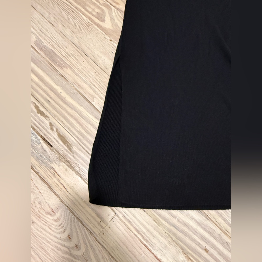 Free People Golden Hour Black Ribbed Sweater Midi Skirt with Side Slit - Picture 6 of 12